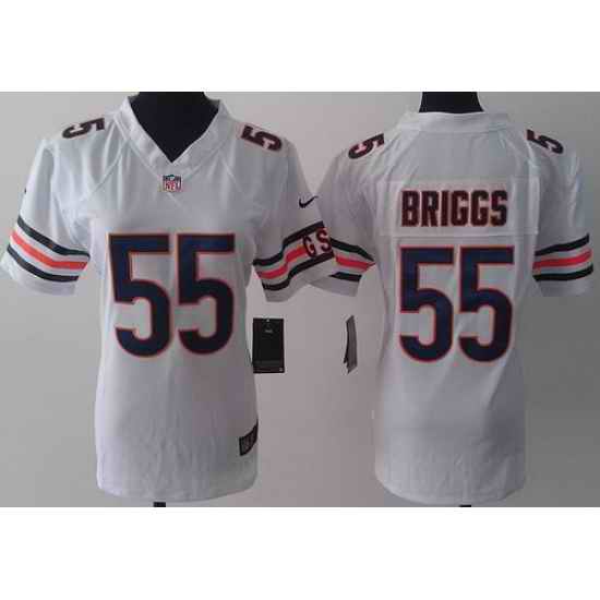 Women Nike Chicago Bears 55 Lance Briggs White LIMITED Jerseys